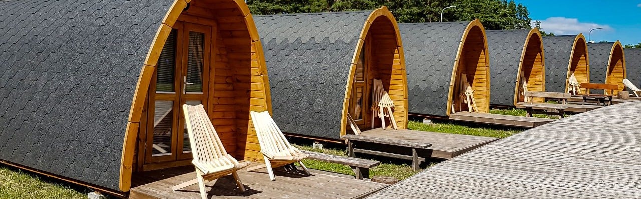 row of wheelchair accessible tiny houses