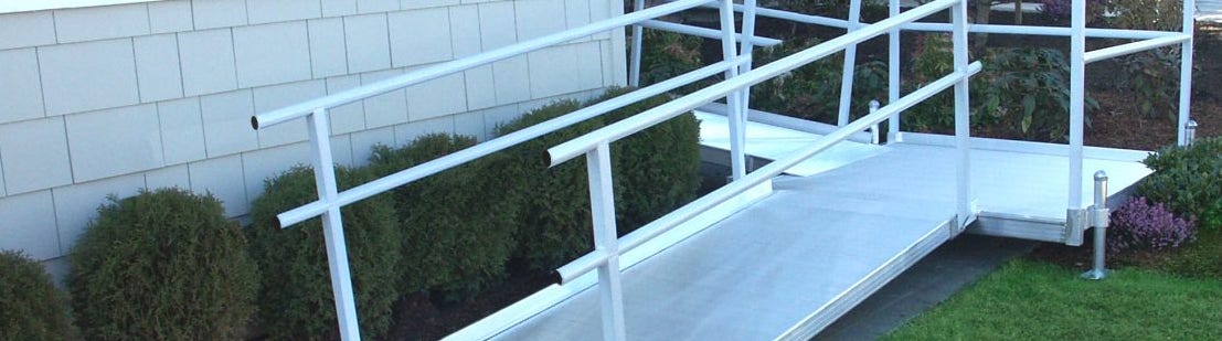 Aluminum Wheelchair Ramp next to a house