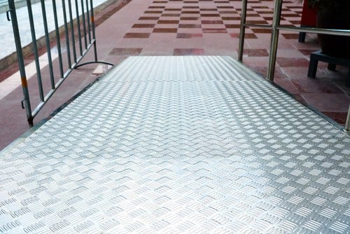 Aluminum Diamond Plate Wheelchair Ramp.