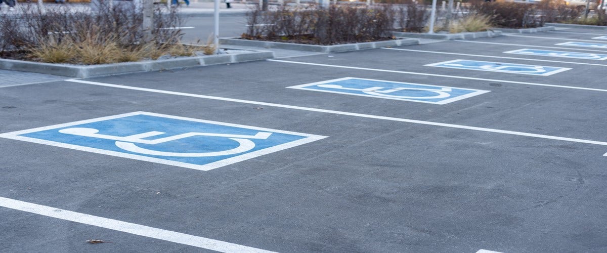 Handicap parking spaces